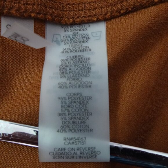 Calvin Klein Velour Pants Women's Size L Brown Pull On Elastic Waist Wide Leg - Picture 9 of 10